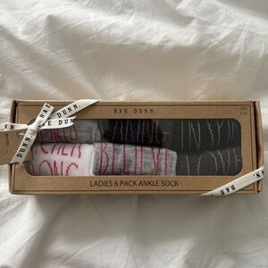 Rae Dunn Ladies Ankle Socks - Black, Gray, Pink Set